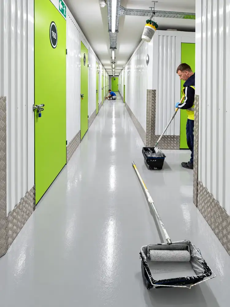 Floor painting for a storage facility in Nottingham