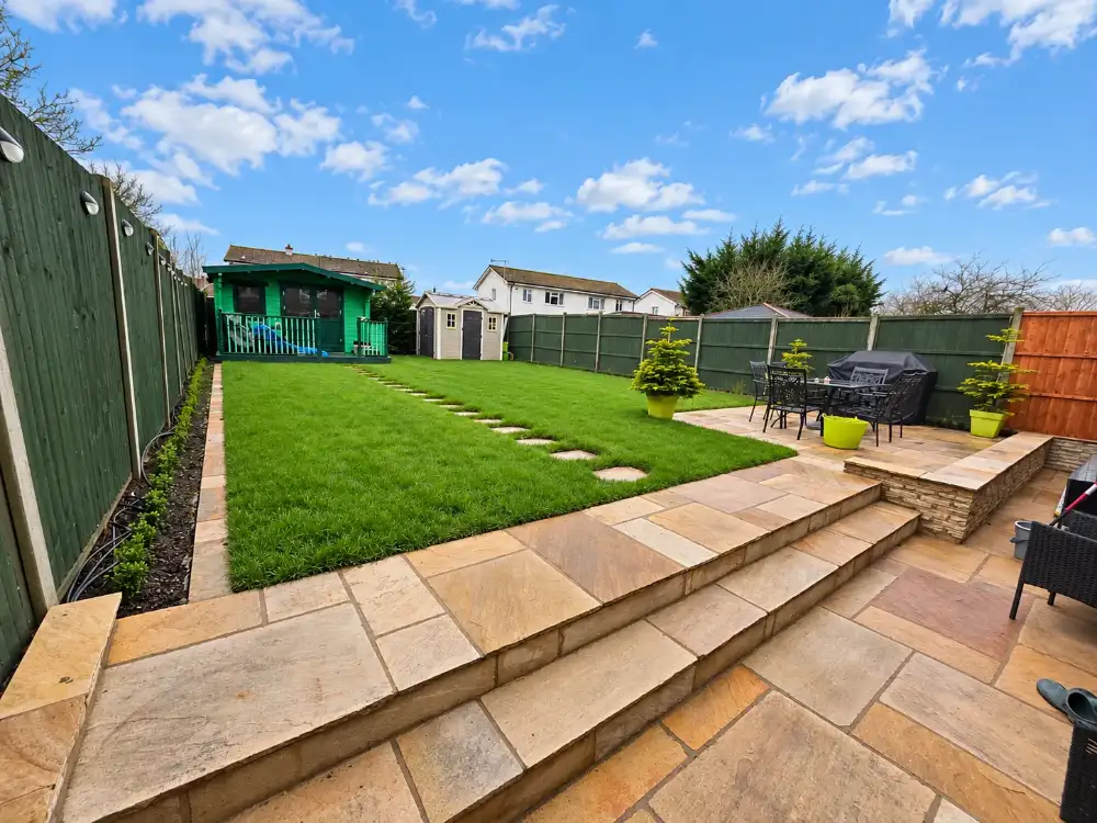 Patio, steps and lawn in Toton