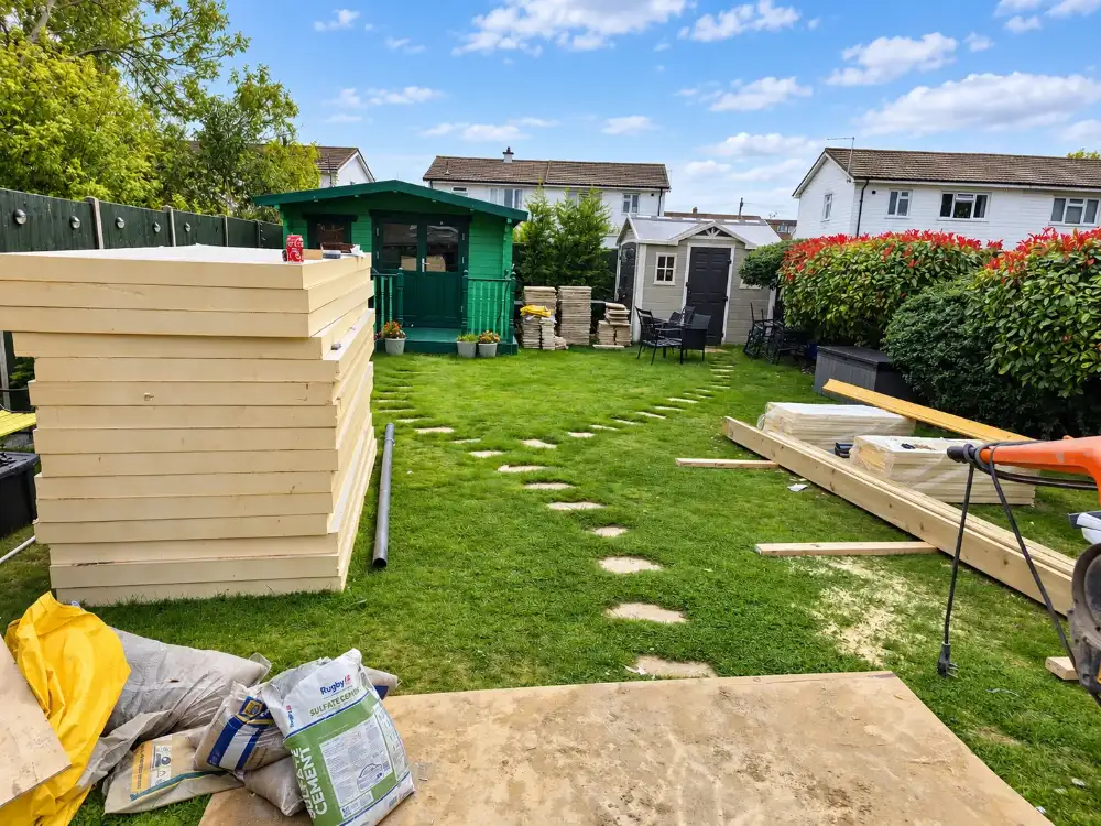 Patio, steps and lawn in Toton