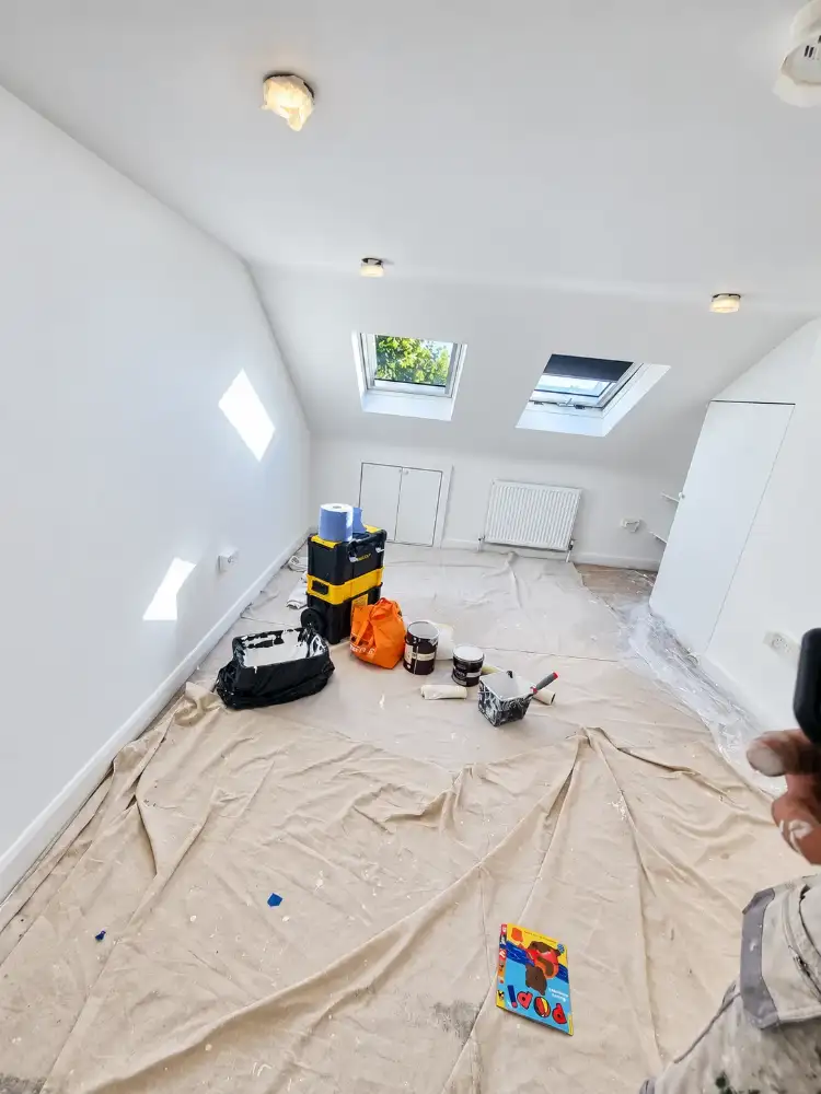 Painting a loft bedroom in Trowell