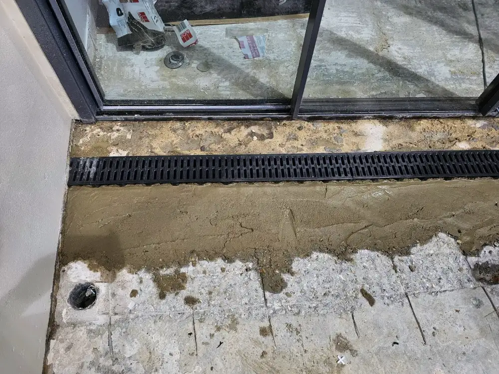 Porcelain patio and drainage in Beeston