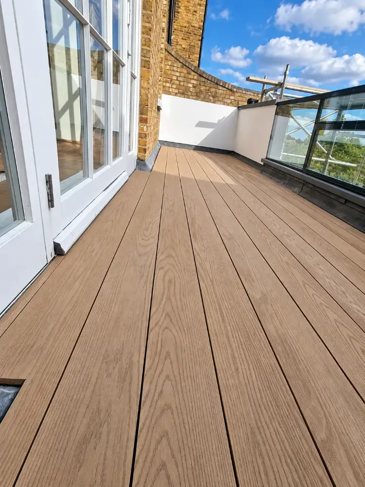 Composite decking on a roof terrace in West Bridgford